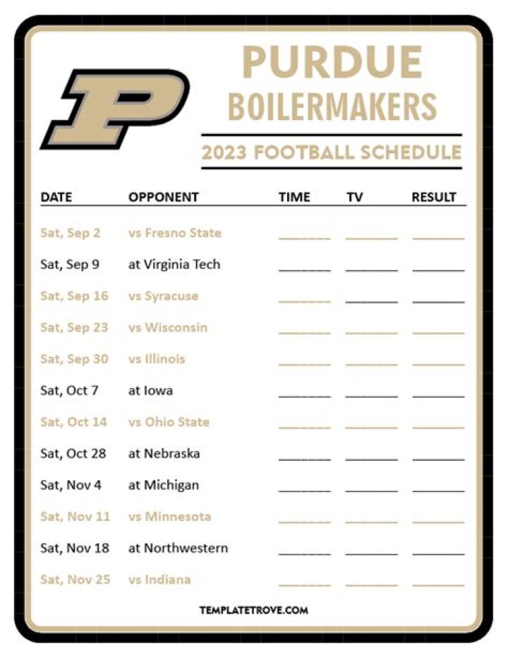 2023 Purdue Football Schedule | College Football Network