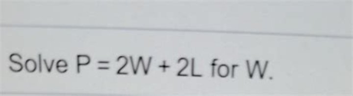P=2w+2l for w
